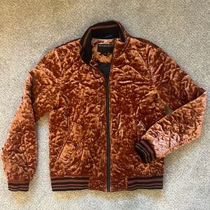 Bernardo Quilted Velvet Bomber Jacket